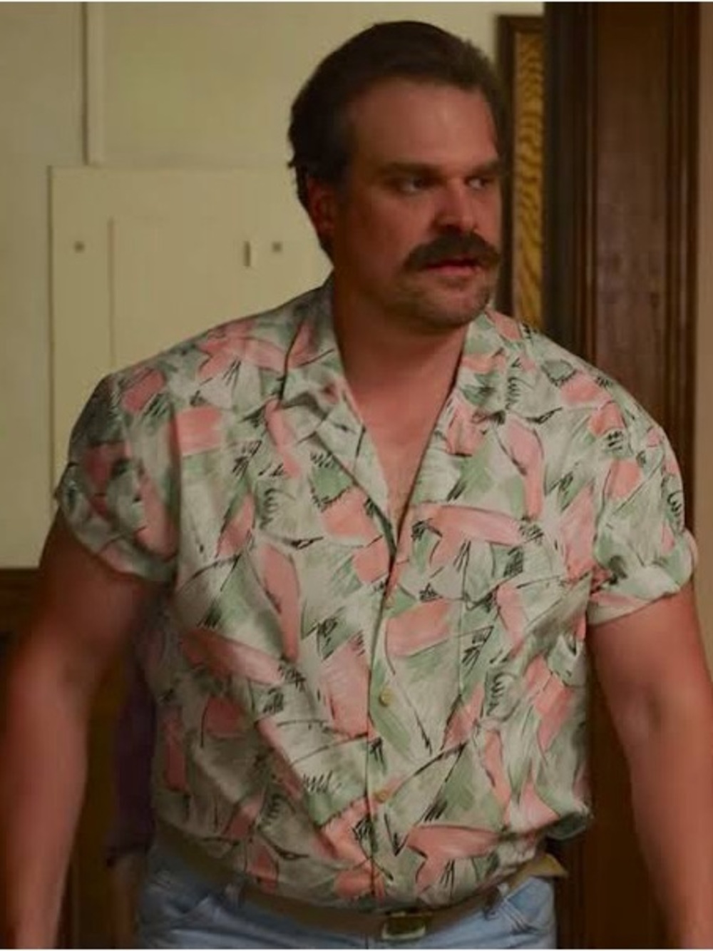 Stranger Things Hopper Hawaiian  Short-Sleeve Camp Shirt season 3